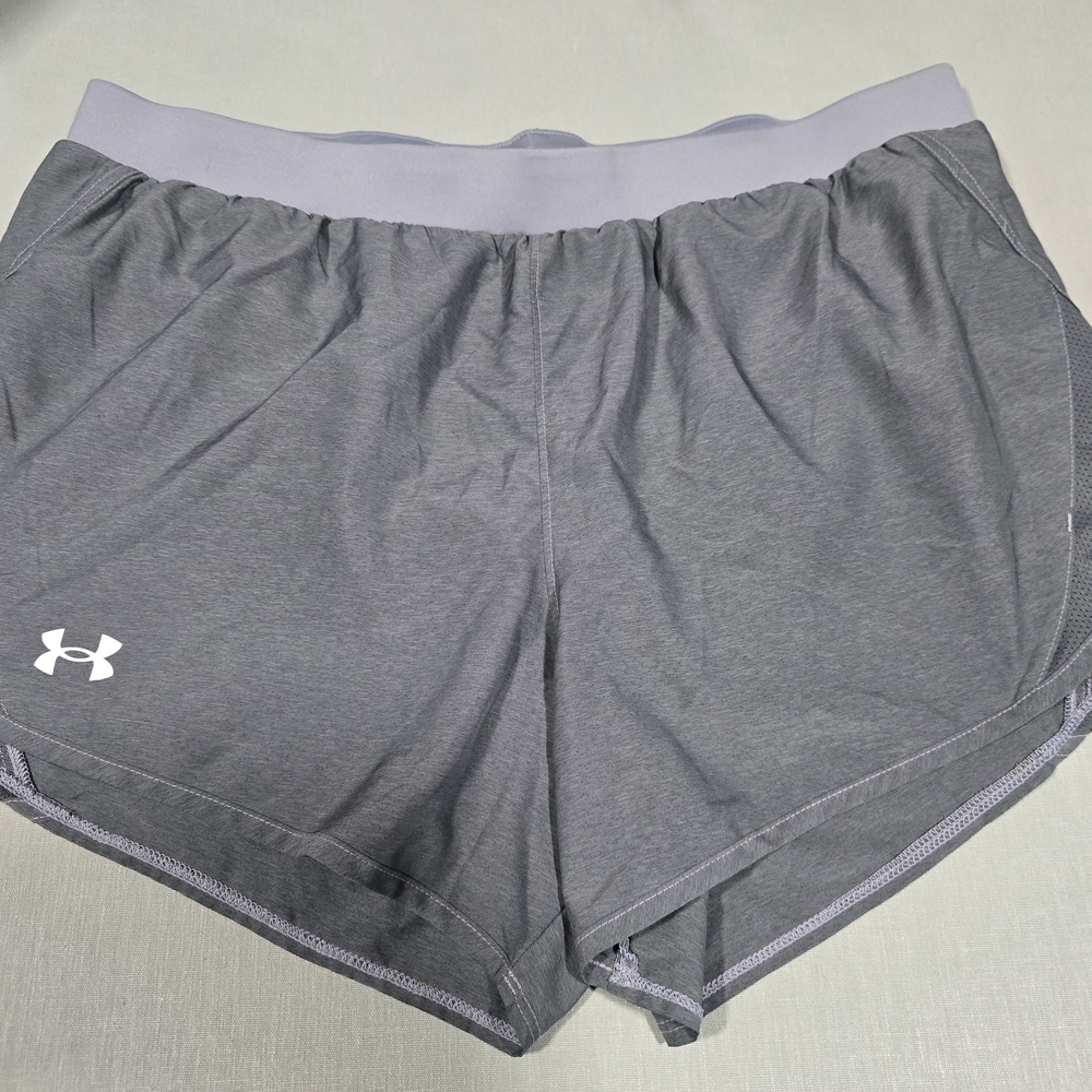 Under Armour Women's Gray Shorts With Built In Brief